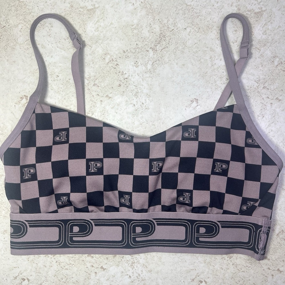 PINK Victoria's Secret Ultimate Lightly Lined Sports Bra Checkered Logo Size‎ S